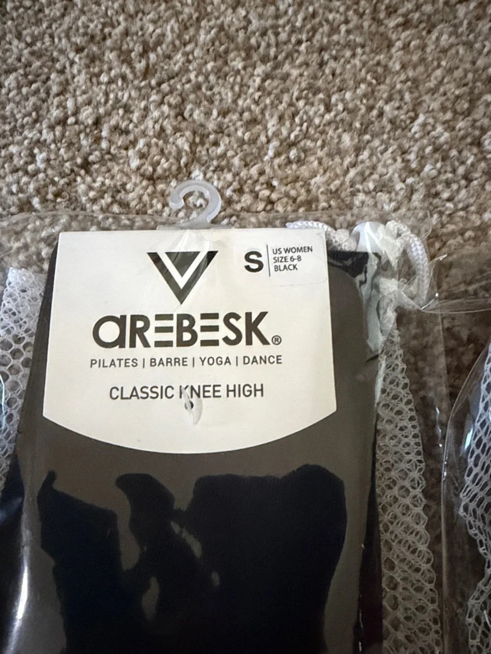 Arebesk Classic Knee High Grip Socks - Black - Small (2 Packs)